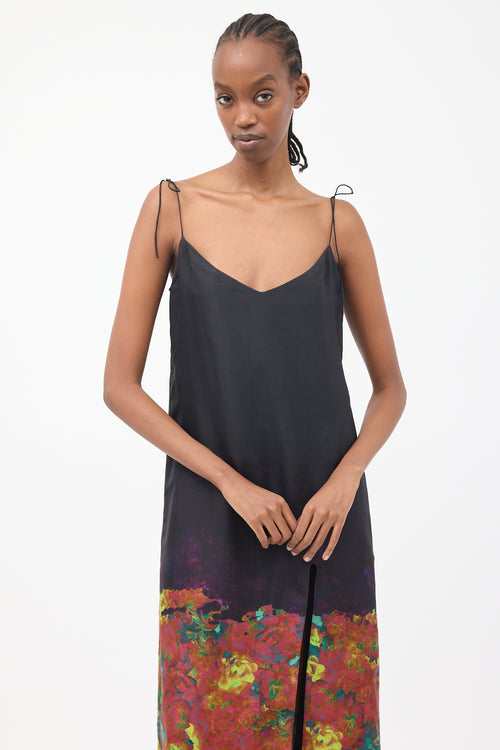 Acne Studios Black & Multi Silk Tie Dress