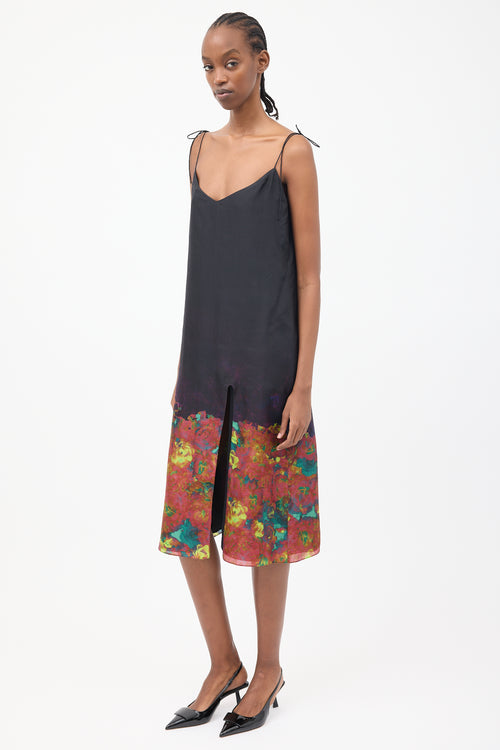 Acne Studios Black & Multi Silk Tie Dress