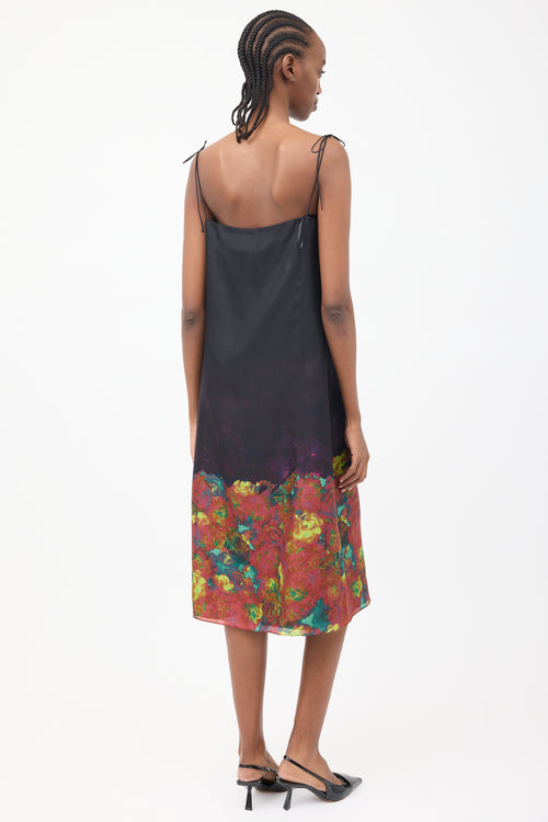 Acne Studios Black & Multi Silk Tie Dress