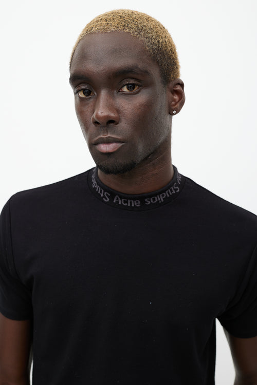 Acne Studios Black Logo Navid Mock T-Shirt