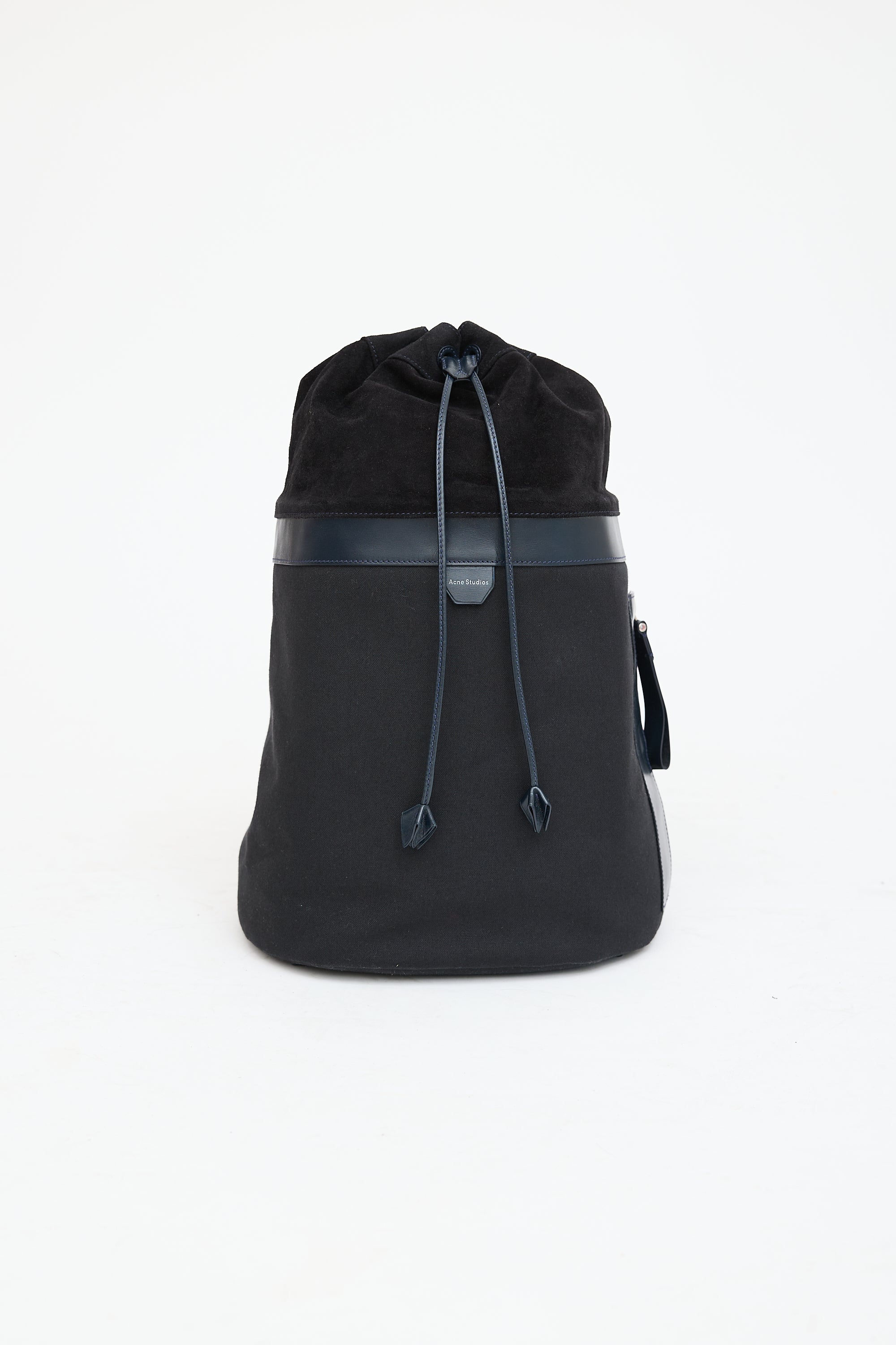 Acne Studios // Navy Leather Bucket Backpack – VSP Consignment Acne Studios // Navy Leather Bucket Backpack – VSP Consignment