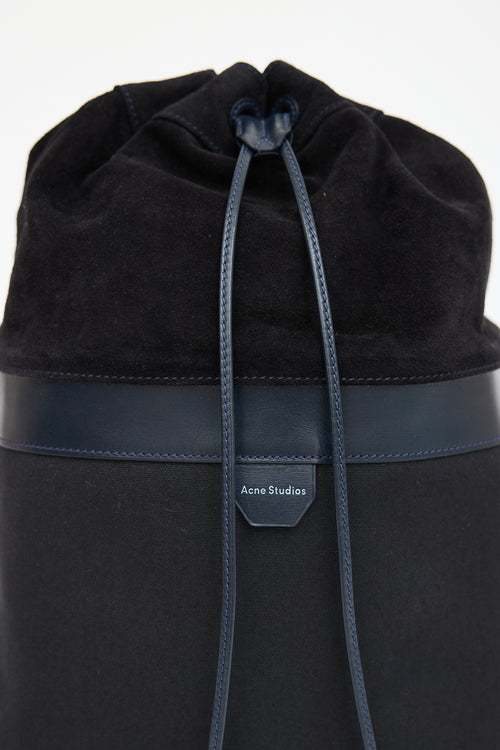 Acne Studios // Navy Leather Bucket Backpack – VSP Consignment Acne Studios // Navy Leather Bucket Backpack – VSP Consignment