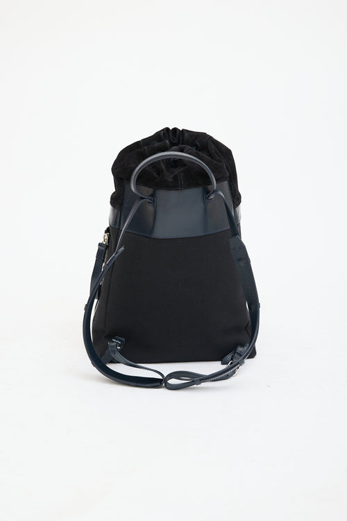 Acne Studios Navy Leather Bucket Backpack
