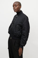 Acne Studios Black Nylon Clea Bomber Jacket
