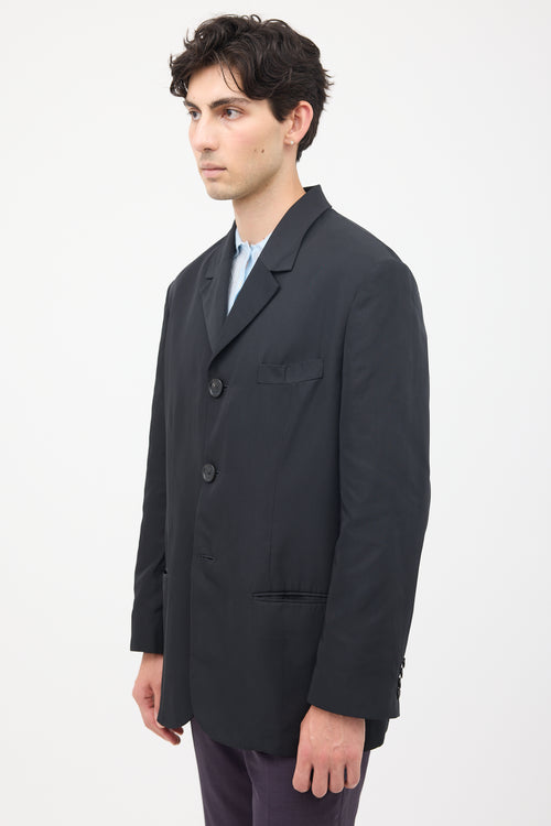 Acne Studios Black Nylon Tailored Blazer