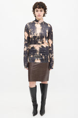 Acne Studios Black & Light Orange Tie Dye Top