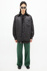 Acne Studios Black Quilted Face Oversized Shirt Jacket