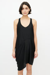 Acne Studios Black Satin Gathered Dress