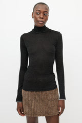 Acne Studios Black & Silver Metallic Woven Turtleneck