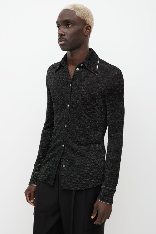 Acne Studios Black & Silver Sparkle Button Up Shirt
