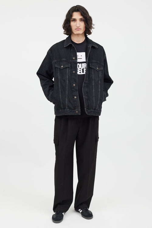 Acne Studios Black Washed Denim Jacket