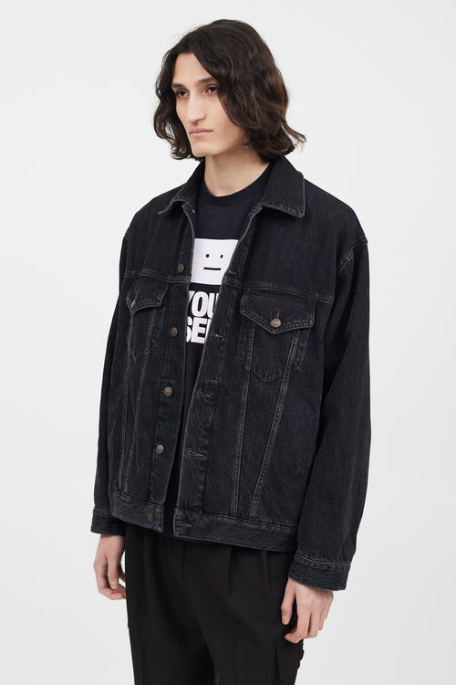 Acne Studios Black Washed Denim Jacket