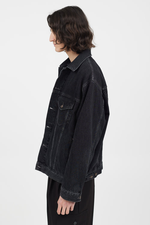 Acne Studios Black Washed Denim Jacket