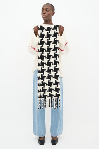 Acne Studios Black & Cream Knit Scarf