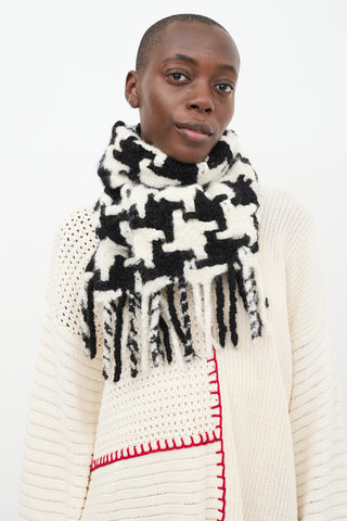 Acne Studios Black & Cream Knit Scarf