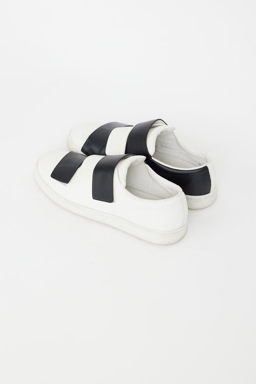 Acne Studios White & Black Leather Velcro Sneaker