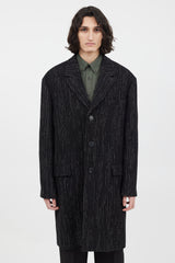 Acne Studios Black & White Wool Tweed Coat