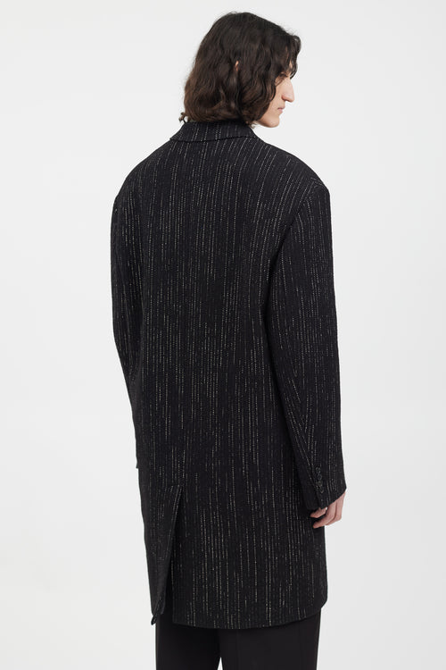 Acne Studios Black & White Wool Tweed Coat
