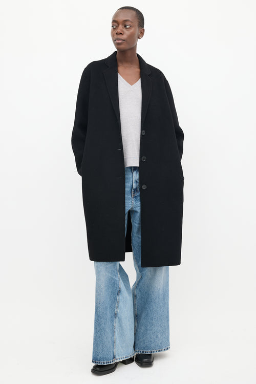 Acne Studios Black Wool & Cashmere Mid Length Coat