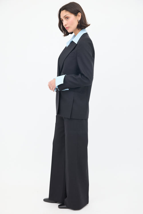 Acne Studios Black Wool Double Breasted Wide Leg Suit