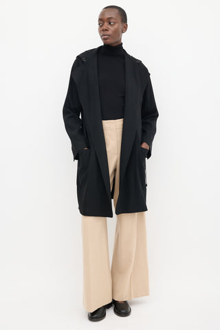 Acne Studios Black Wool Hooded Anorak Jacket