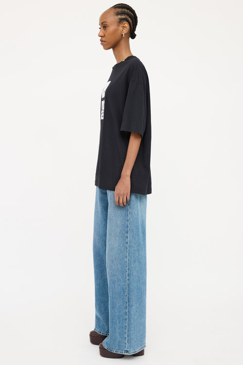 Acne Studios Black Graphic Short Sleeve T-shirt