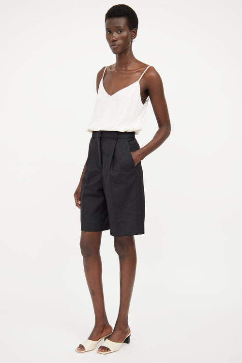 Acne Studios Black Wool Blend Pleat Short