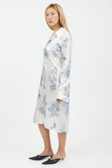Acne Studios Blue & Grey Flower Print Shirt Dress