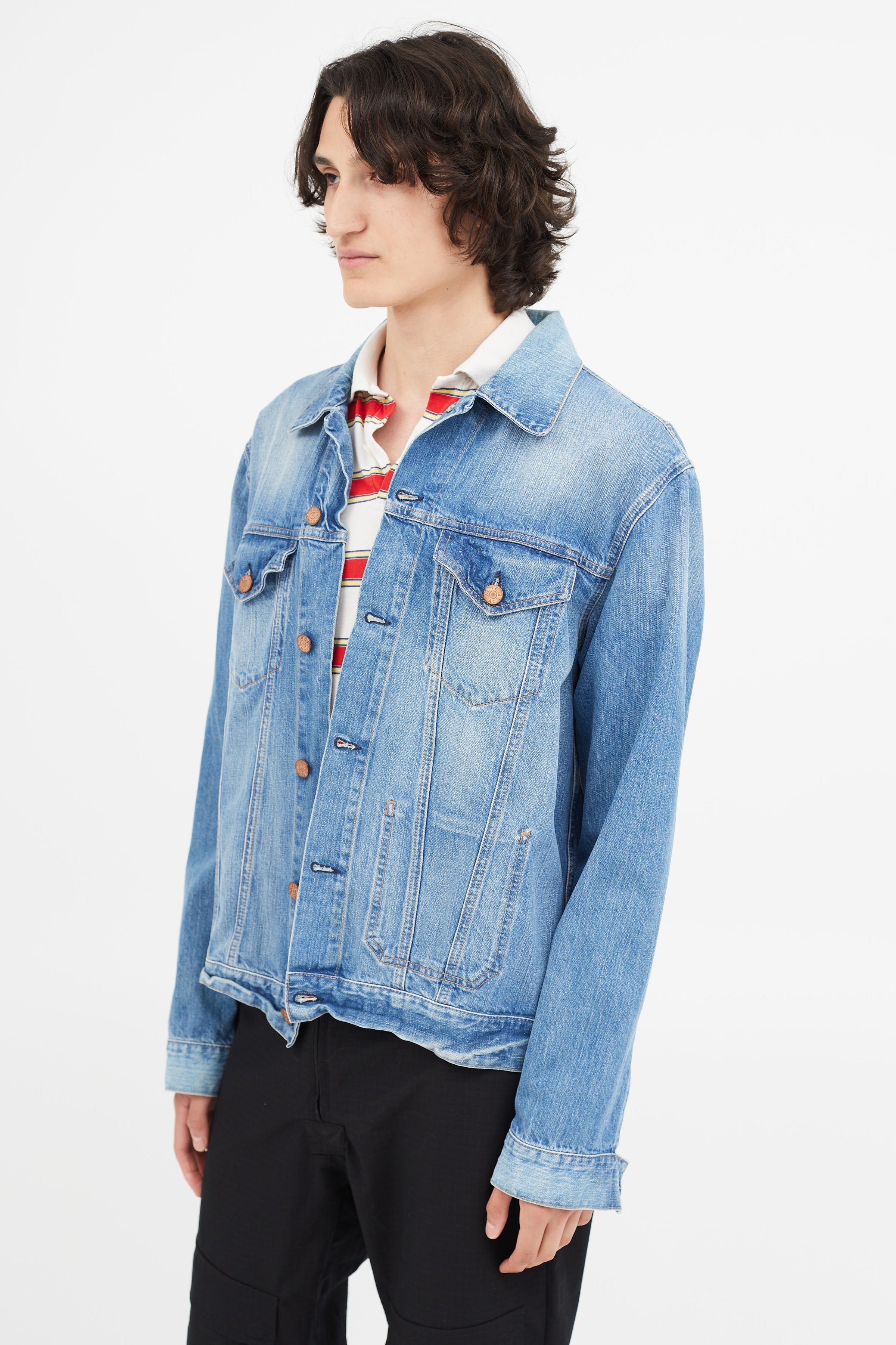 Washed denim jacket | Jackets | Men's | Ferragamo US
