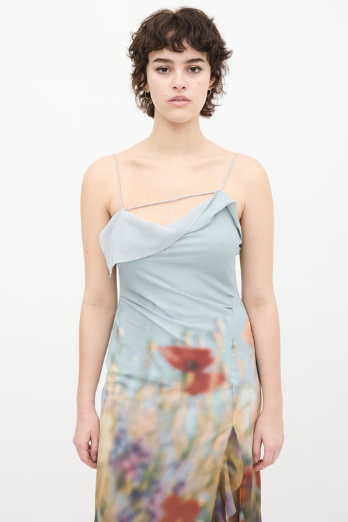 Acne Studios Light Blue & Multi Blurry Meadow Dress