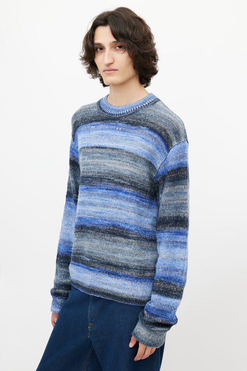 Acne Studios Blue & Multicolour Melange Knit Sweater