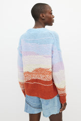 Acne Studios Blue & Multicolour Mohair Knit Sweater