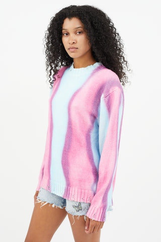 Acne Studios Blue & Pink Tie Dye Sweater