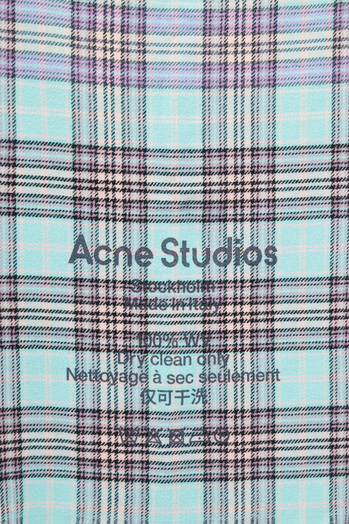 Acne Studios Blue & Purple Wool Check Scarf