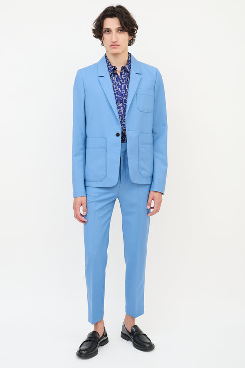 Acne Studios Blue Wool & Mohair Suit