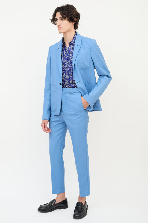 Acne Studios Blue Wool & Mohair Suit