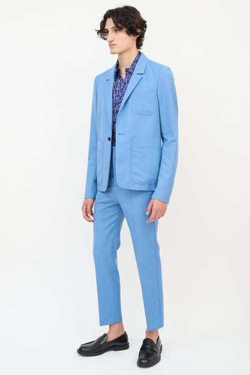 Acne Studios Blue Wool & Mohair Suit