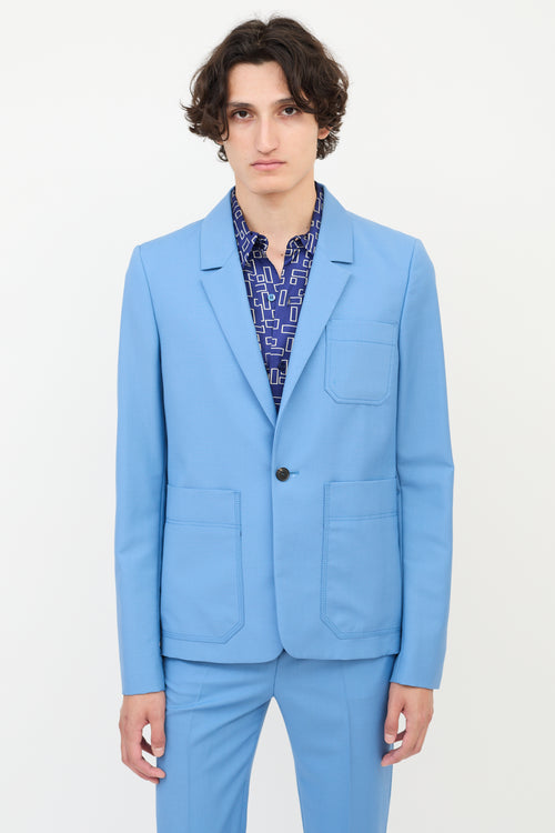 Acne Studios Blue Wool & Mohair Suit