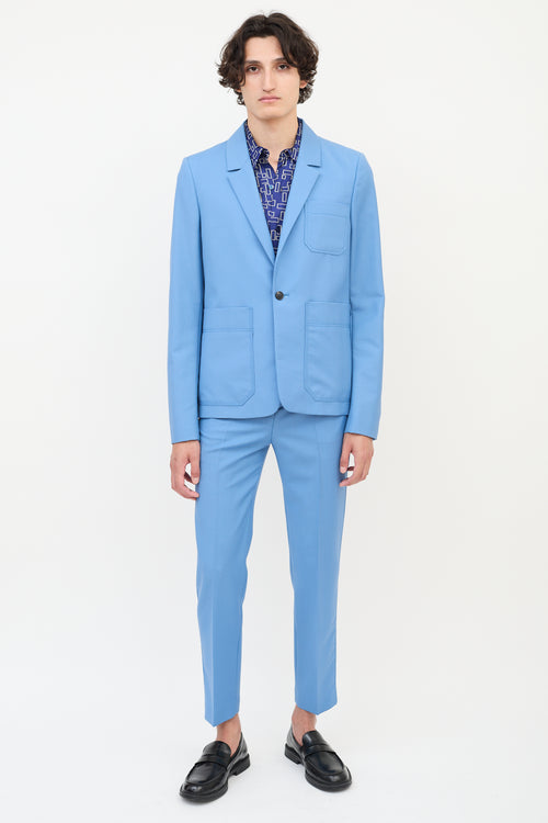 Acne Studios Blue Wool & Mohair Suit