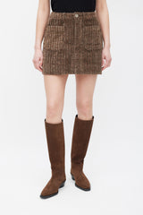 Acne Studios Brown Corduroy Mini Skirt