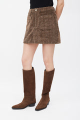 Acne Studios Brown Corduroy Mini Skirt