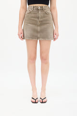 Acne Studios Brown Denim Mini Skirt