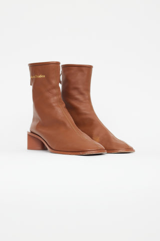 Acne Studios Brown Leather Bertine Ankle Boot