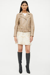Acne Studios Brown Leather Moto Jacket