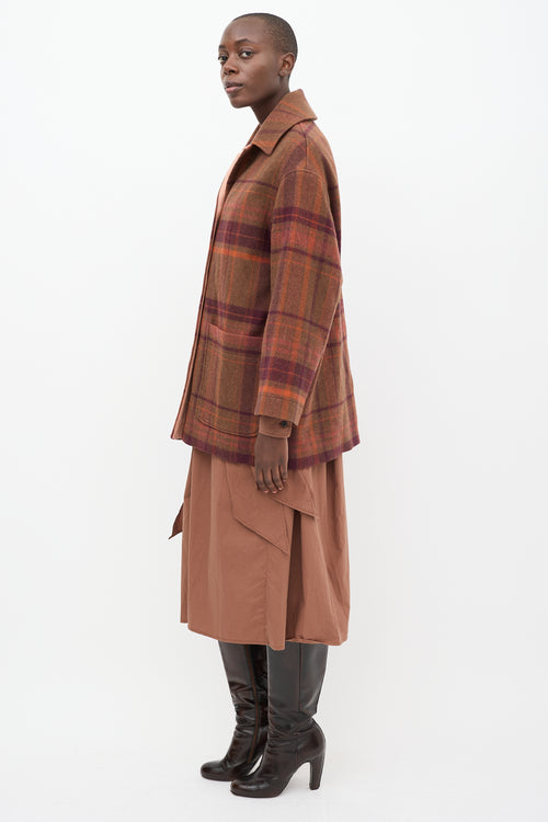 Acne Studios Brown & Multi Wool Plaid Coat