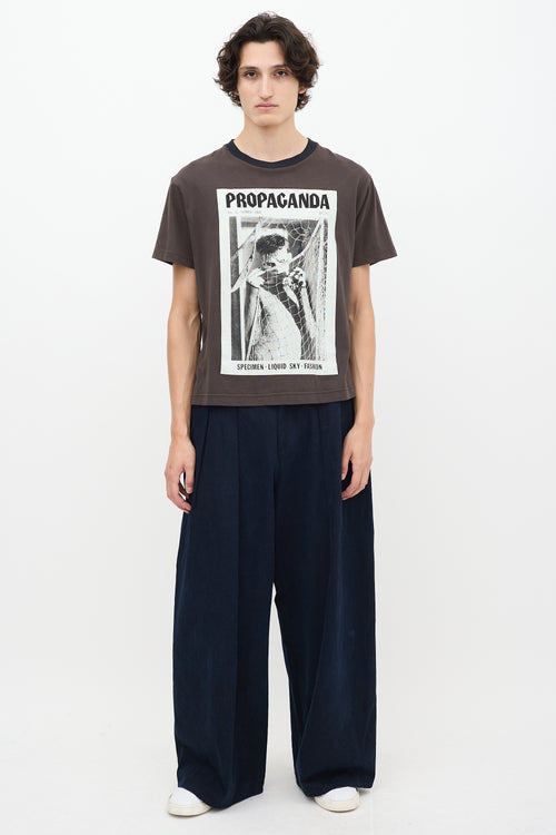 Acne Studios Brown & Multicolour Propaganda Graphic T-Shirt