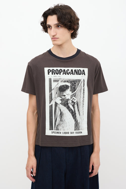 Acne Studios Brown & Multicolour Propaganda Graphic T-Shirt