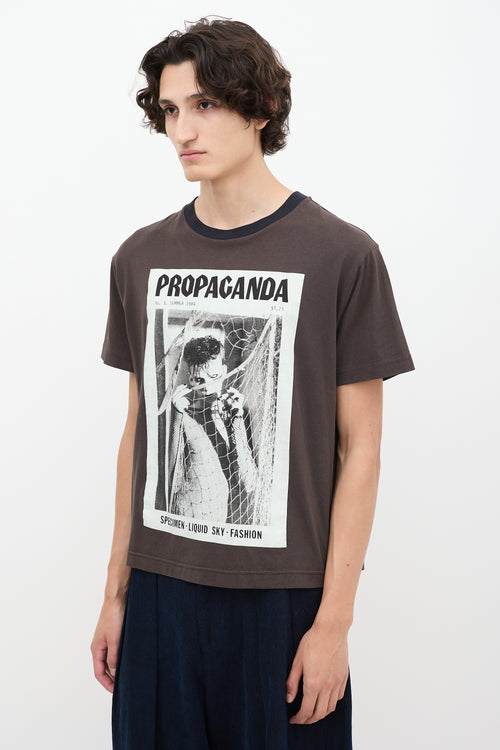 Acne Studios Brown & Multicolour Propaganda Graphic T-Shirt