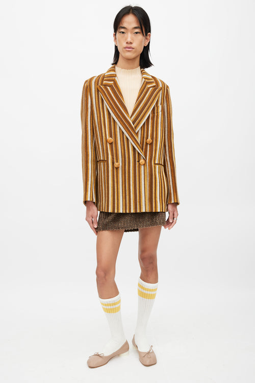 Acne Studios Brown Stripes Jara Chen Blazer