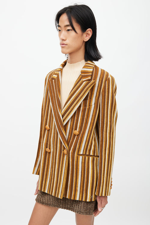 Acne Studios Brown Stripes Jara Chen Blazer